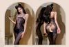 Women's Flirting Sex Lingerie Erotic Underwear Stocking Sheer Mesh Lace Open Crotch Uniform Temptation Nightgown