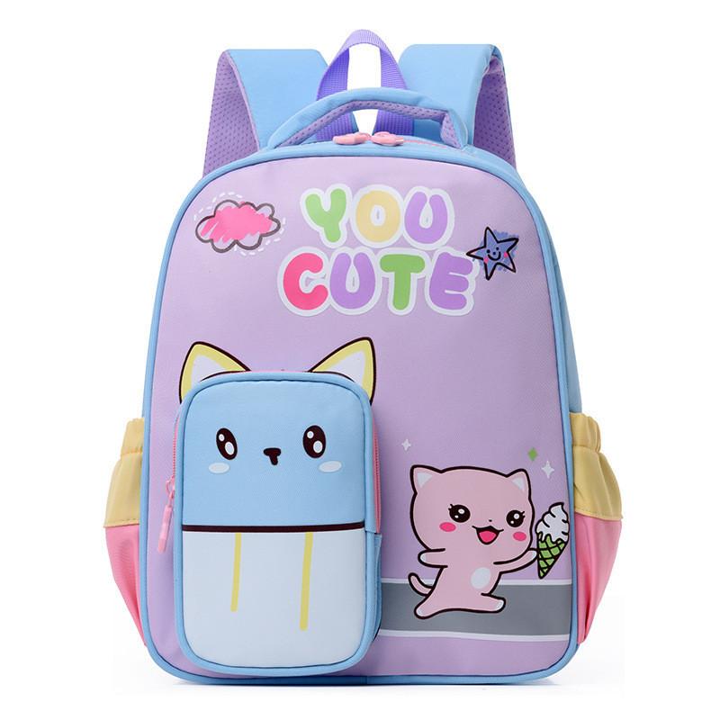 Trendy 2024 Summer Fashion Comfortable Versatile Backpack For Kindergarten Kids Lightweight Nylon Cartoon Design