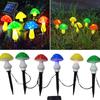 Outdoor Mushrooms Lamps Solar Powered Lights 8 Modes IP66 Water Proof for Garden Pathway Decorations Multicolor