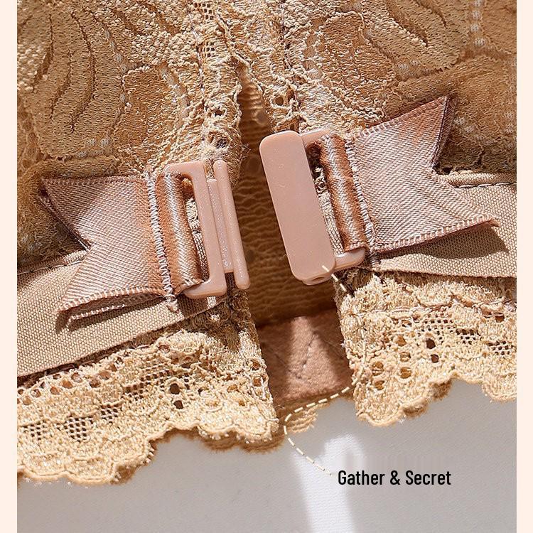 Red Year of the Rabbit Push-up Bra Set: Small Bust, Anti-Sag, Side Support, Bridal