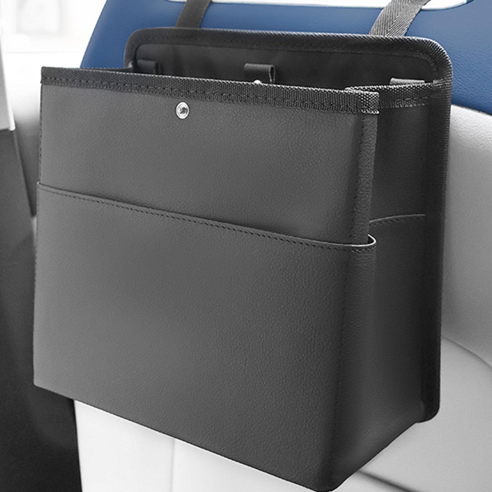 

Car Garbage Can Backseat Trash Can Car Accessories Waste Basket Cup Holder Container Leather Storage Bag Tissue Box Vehicle CN