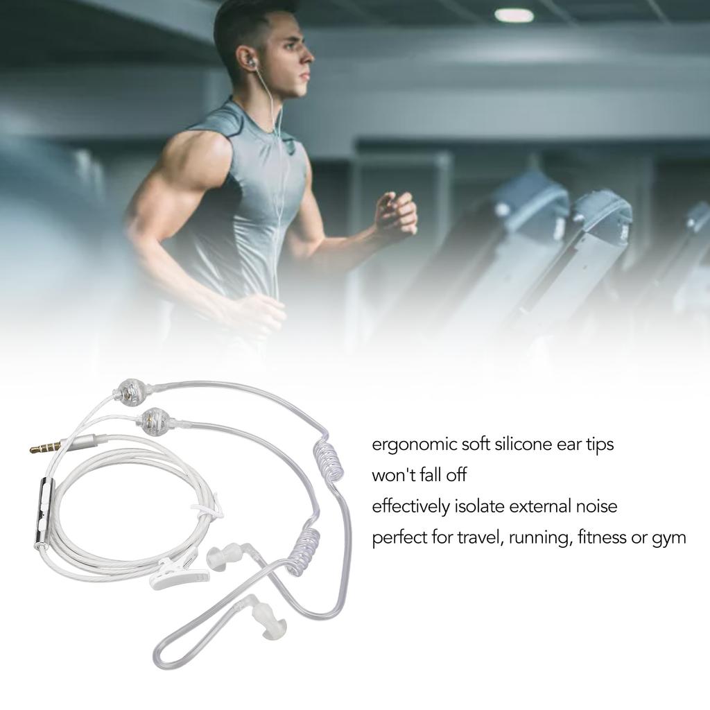 Tube Earbuds Ergonomic Radiation Noise Reduction Portable Binaural 3.5mm Tube Headset for Laptop Tablet