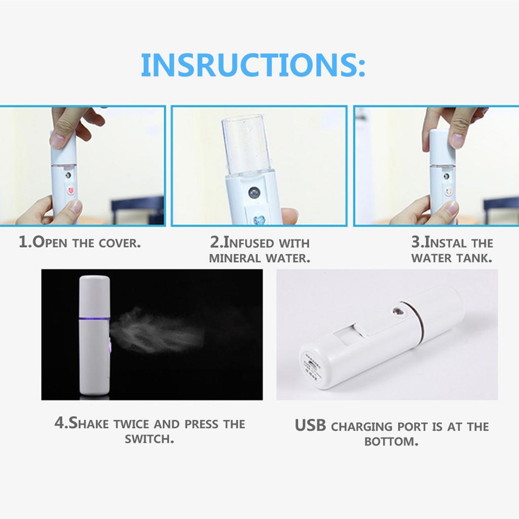 20ml USB PortableNano Mist Spray Atomization Mister Face Facial Moisturizing Mist Sprayer