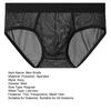 Men Briefs Low Waist Thin Yarn Breathable Panties Perspective Mesh Solid Color Design Elastic Men Underwear