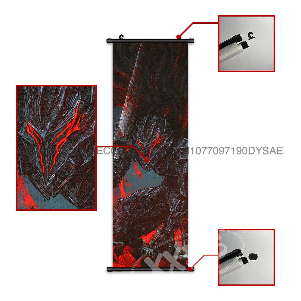 Berserk Poster Anime Scrolls Picture Guts Hanging Painting Griffith Wallpaper Casca Home Decoration Black Swordsman Wall Artwork