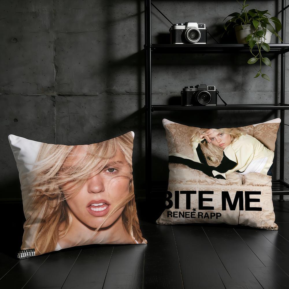 Singer RRenee Rapp Bite Me cushion cover Birthday Anniversary Gifts Double Sided Printed Zipper Cushion Cover Soft Skin Bedding
