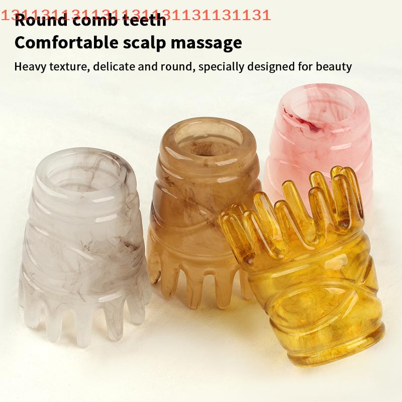 Acupuncture SPA Gua Sha Health Care Accessory Resin Hair Scrubbing Comb Head Massager Meridian Scraping Scalp Massage Tool