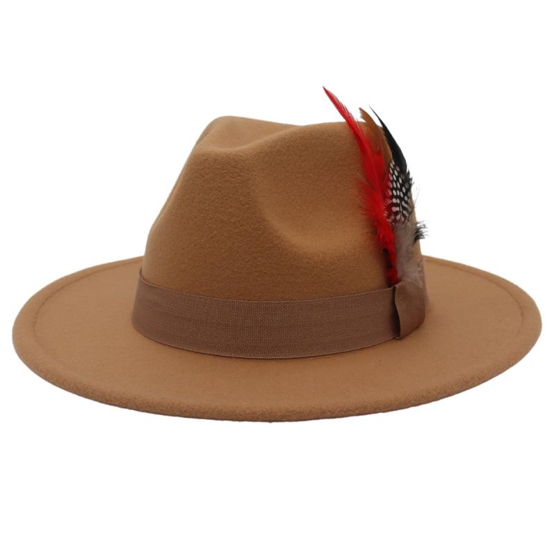 Wind Jazz Hat Square Ribbon Top Hat Gentleman Lady Woolen Hat Felt Hat Hat