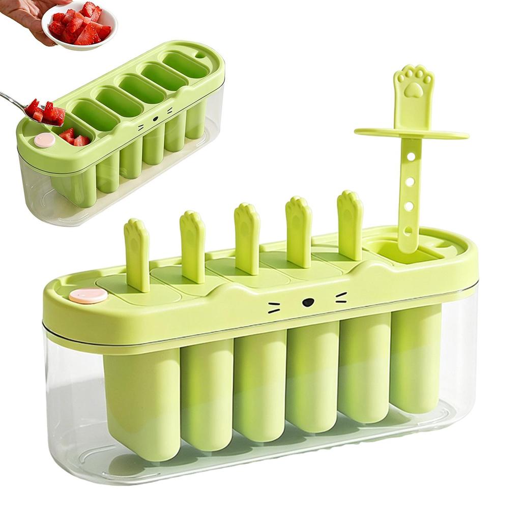 Pop Stick Maker Mold Popsicles Molds 6 Cavity Popsicles Molds Silicone Popsicles Maker Mold Ice Pop Molds Popsicles Sticks