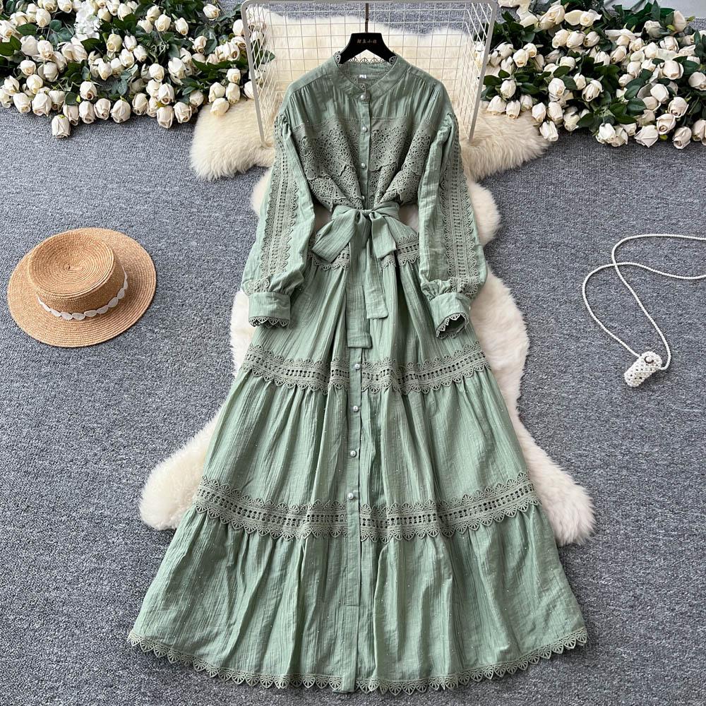 

Винтажное сексуальное кружевное платье со шнуровкой, блестящее, А-силуэта, с длинными рукавами, шикарное летнее пляжное платье, Vestidos, женские платья для отпуска One Size