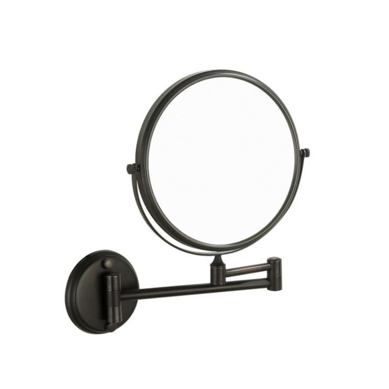 Bathroom Folding Makeup Mirror Wholly Copper Telescopic Black Cosmetic Mirror Wall Mirror Magnifying Glass Cosmetic Mirror