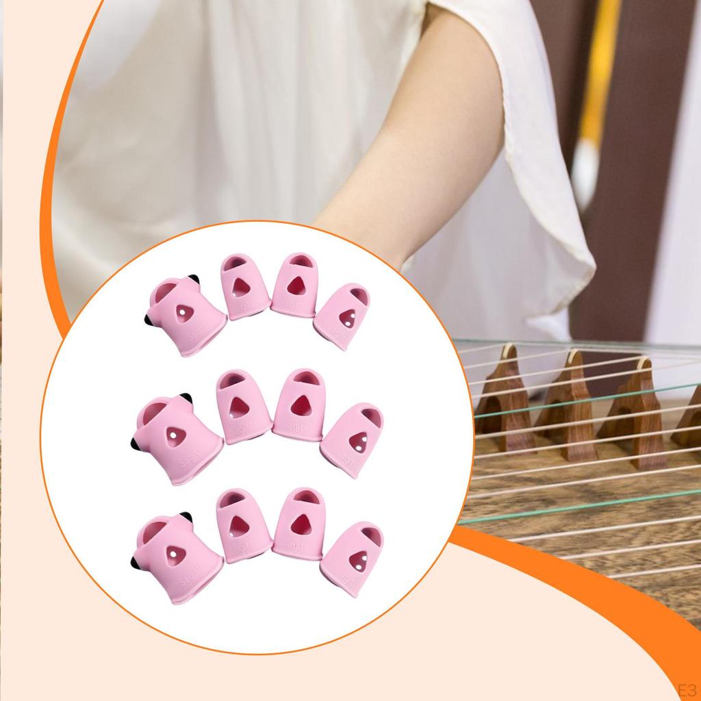 4 Pieces Guitar Finger Guards Fingertip Protection Covers for Guzheng