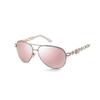 Polarized Aviator Sunglasses Pink White Mercury Plated, Lightweight Metal Frame Sunglasses Uv400
