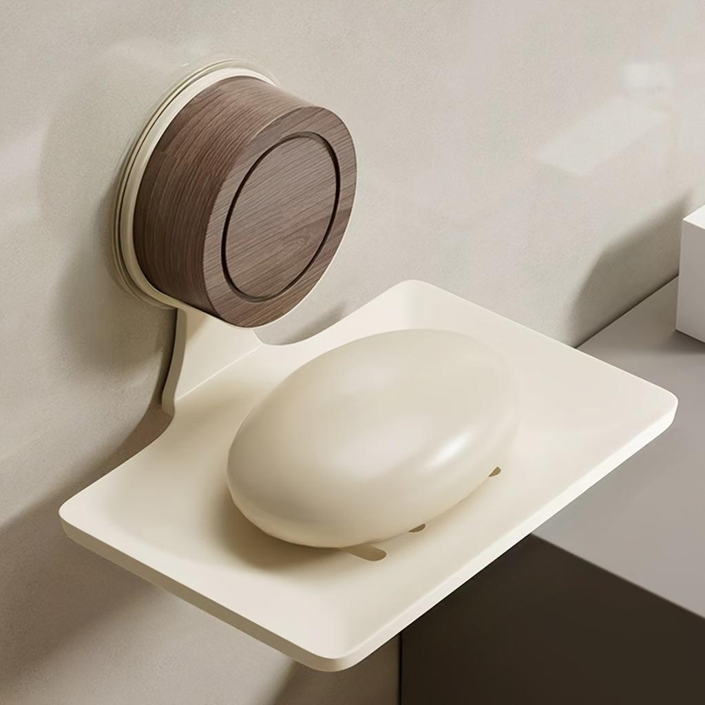 Powerful Adhesive Soap Dish with Suction Cup,Soap Drainage Holder Ideal for Home Bathroom Sink Wall-Mounted Soap Storage Rack