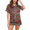 Women's Casual Fashion Halloween Printed Short Sleeve Home Suit