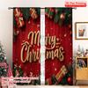 2 Stück 2D-Flachdruck Frohe Weihnachten Fenstervorhänge Frohe Weihnachten4 Maschinenwaschbar Polyester Ohne Strom Familie