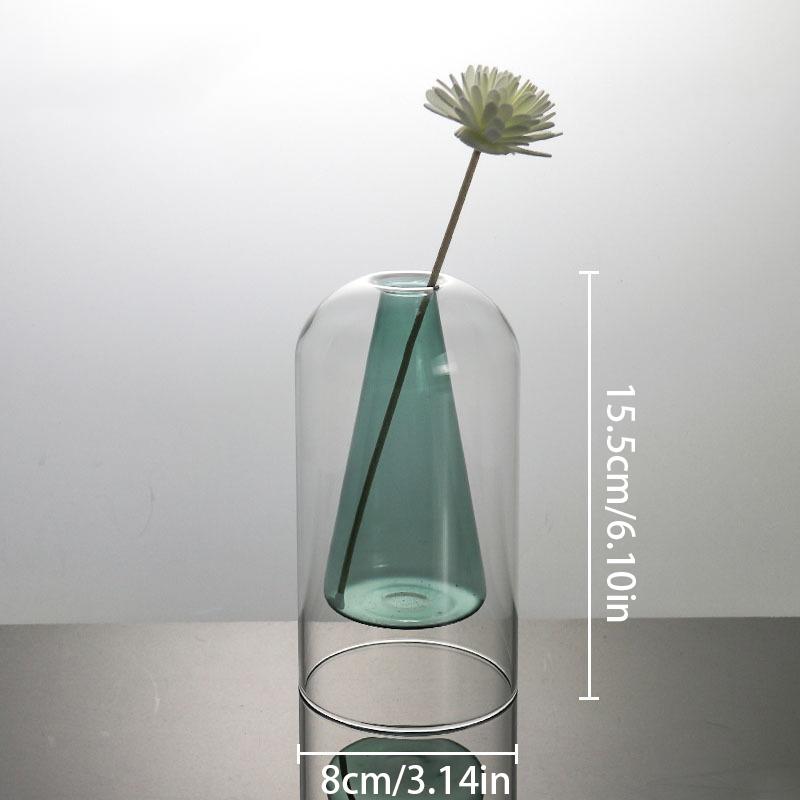 Hydroponic Flower Pot Small Bottle Double Layer Glass Aromatherapy Bottle