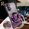 Crystal Bracelet Magnetic Stand Phone Case For Motorola G14 G24 G34 G52 G54 G84 G86 G56 G10 G20 G30 G82 Glitter Shockproof Cover