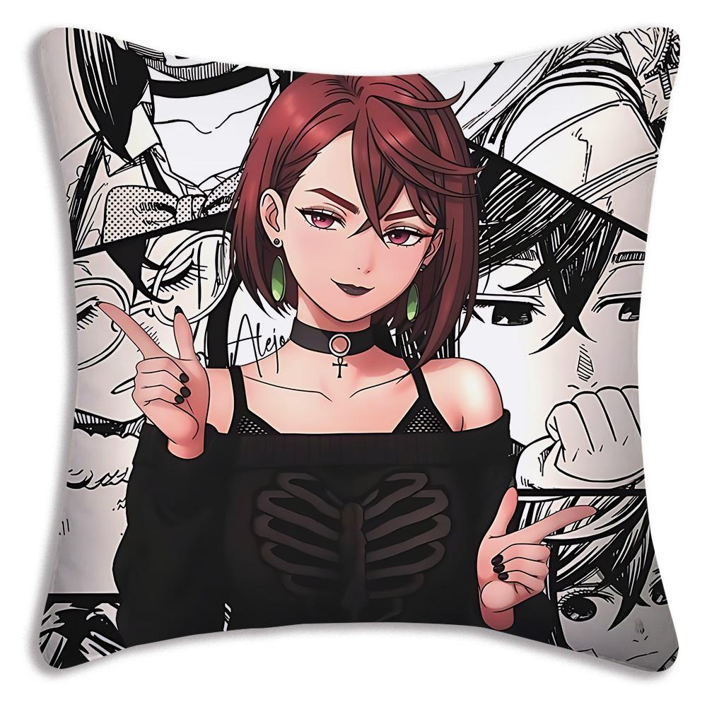 Comic cartoon D-Dandadans Pillow Covers Cartoon Sofa Decorative Home Double-sided Printing Short Plush Cute Cushion Cover
