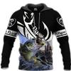 Sweat à capuche unisexe avec impression numérique 3D Motif pêcheur Luya pull de sport d'extérieur