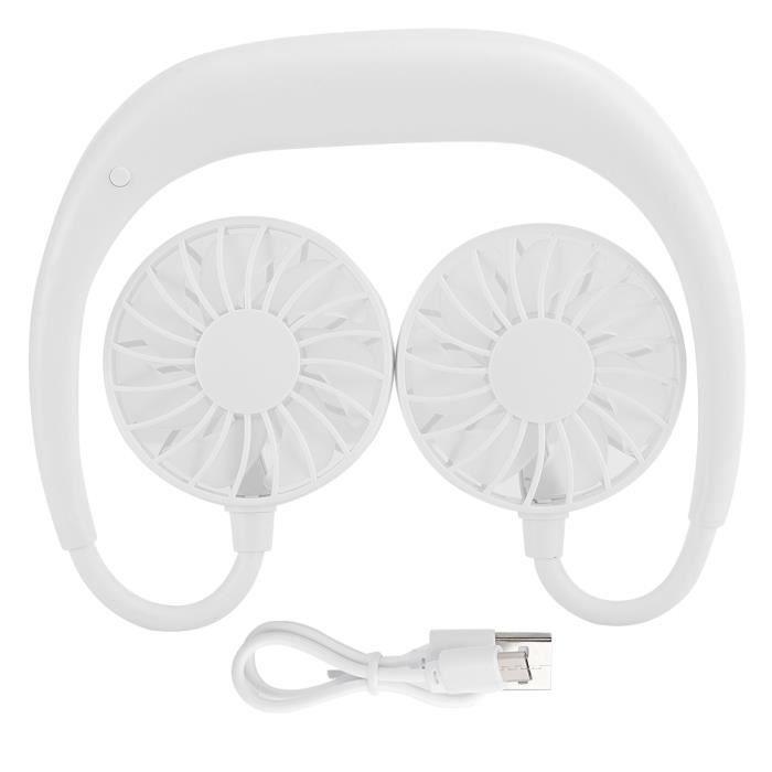 

EBTOOLS Ventilateur suspendu au cou Mini Ventilateur Portable Tour de Cou Double Bureau Rechargeable USB Style Suspendu Paresseux