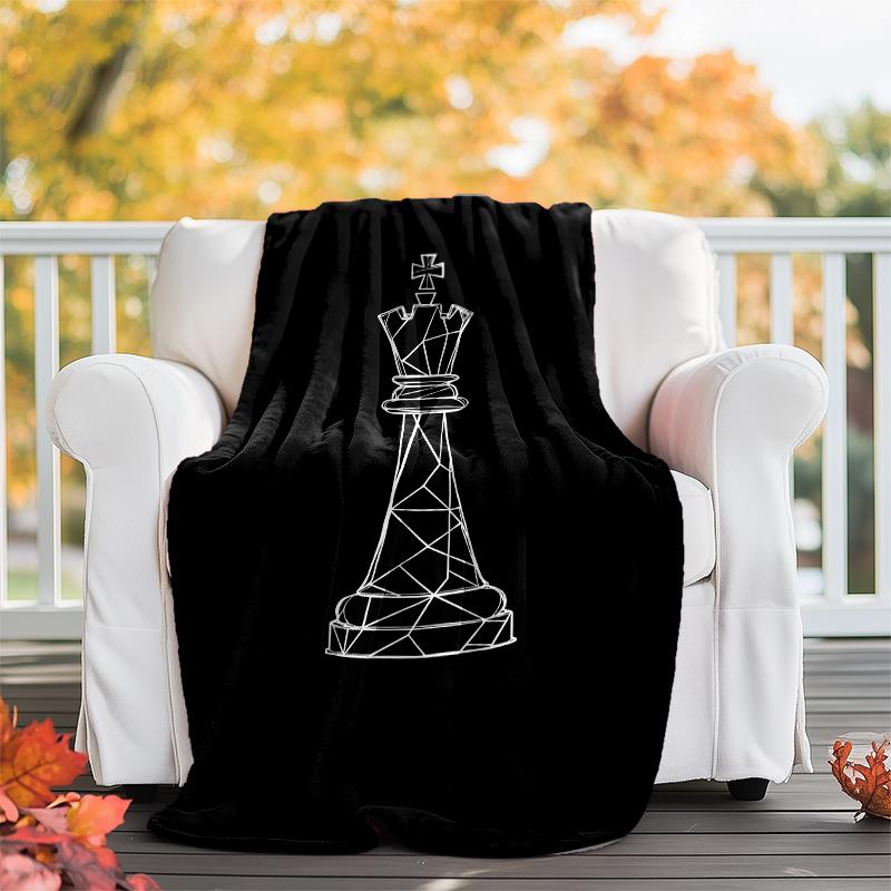 Chess Theme Printed Blanket - Perfect for Couch, Bed, Travel & Outdoor Use | Machine Washable, Cozy & Durable.