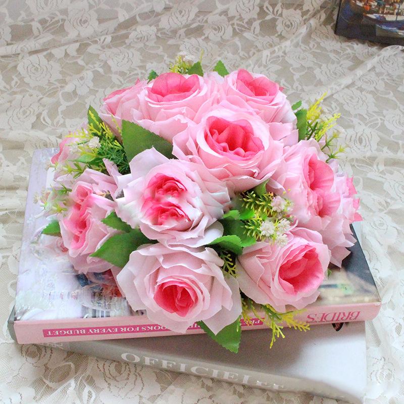 

26 см искусственный цветочный шар ткань пластик имитация стол центральные украшения декор для свадебного дорожного свинца цветочный букет реквизит для вечеринки