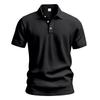 Summer New Men's British Casual Buttoned Loose Linen Lapel Short Sleeved Top
