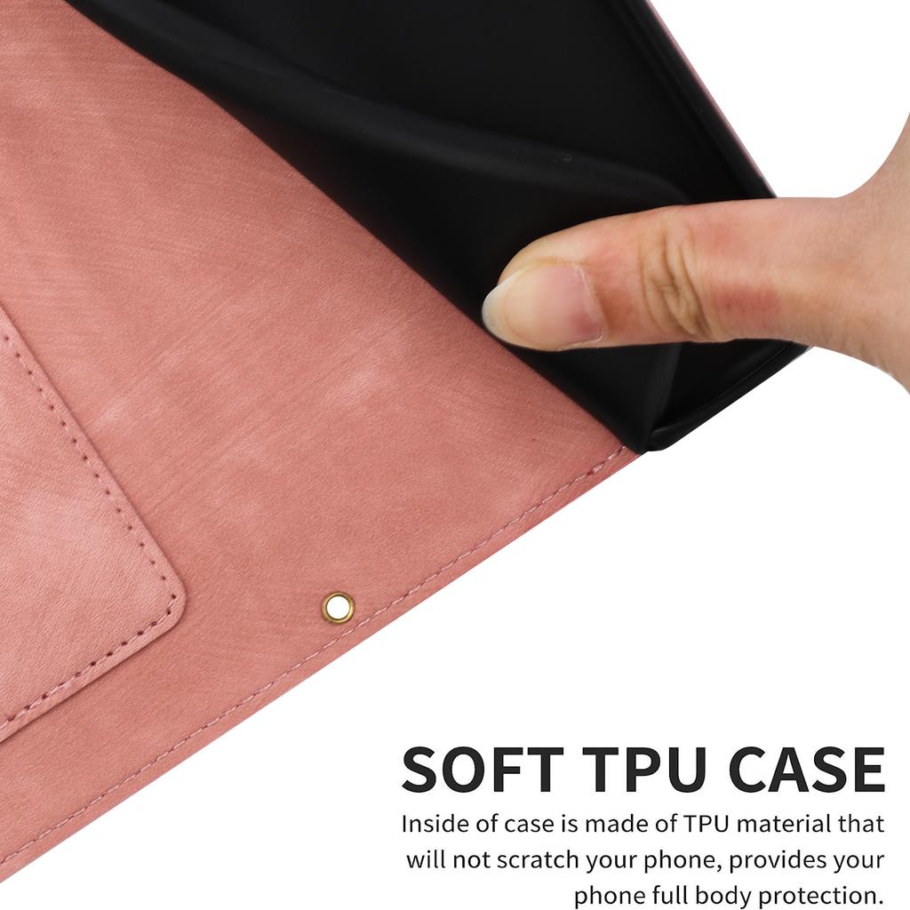 For Samsung Galaxy S24 Case PU Leather Flower Pattern Folio Phone Cover