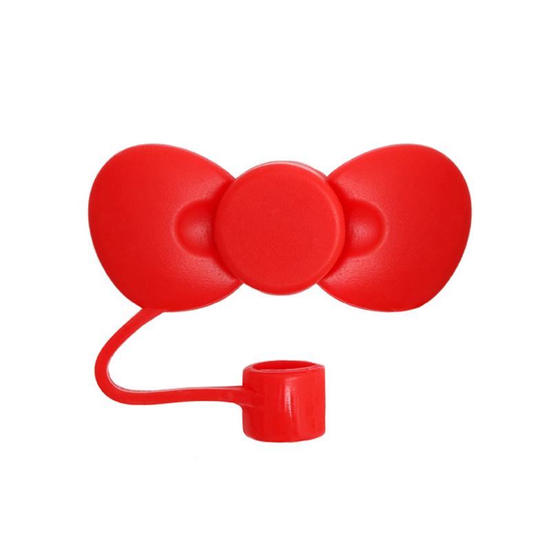 

Милые соломенные чехлы с бантом, кепки, топперы для стаканов на 30 и 40 унций, многоразовые милые силиконовые насадки на соломинки, защитные чехлы красный