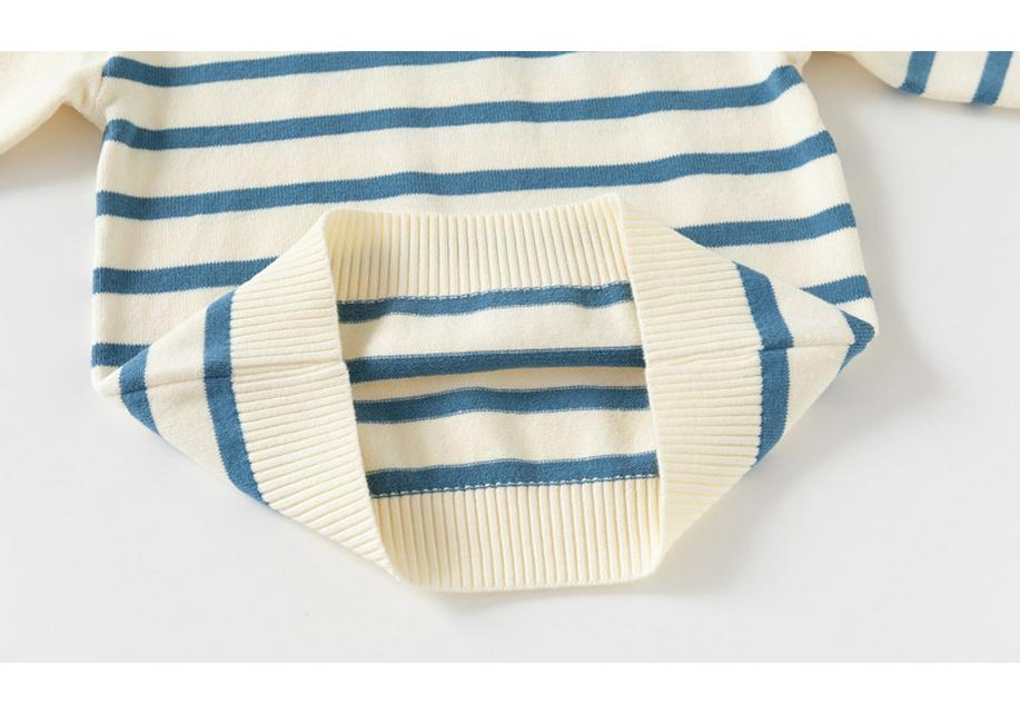 Boys' Cotton Striped Sweater with Sailboat Embroidery