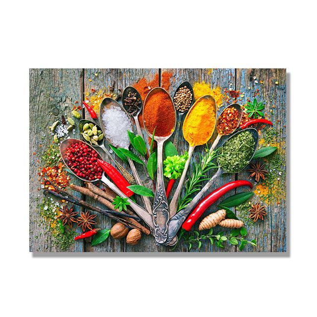 

Травы и специи для приготовления пищи, постеры и принты на холсте, картины для кухни на стене, HD-изображения, Cuadros Decor 30x40cm No Framed