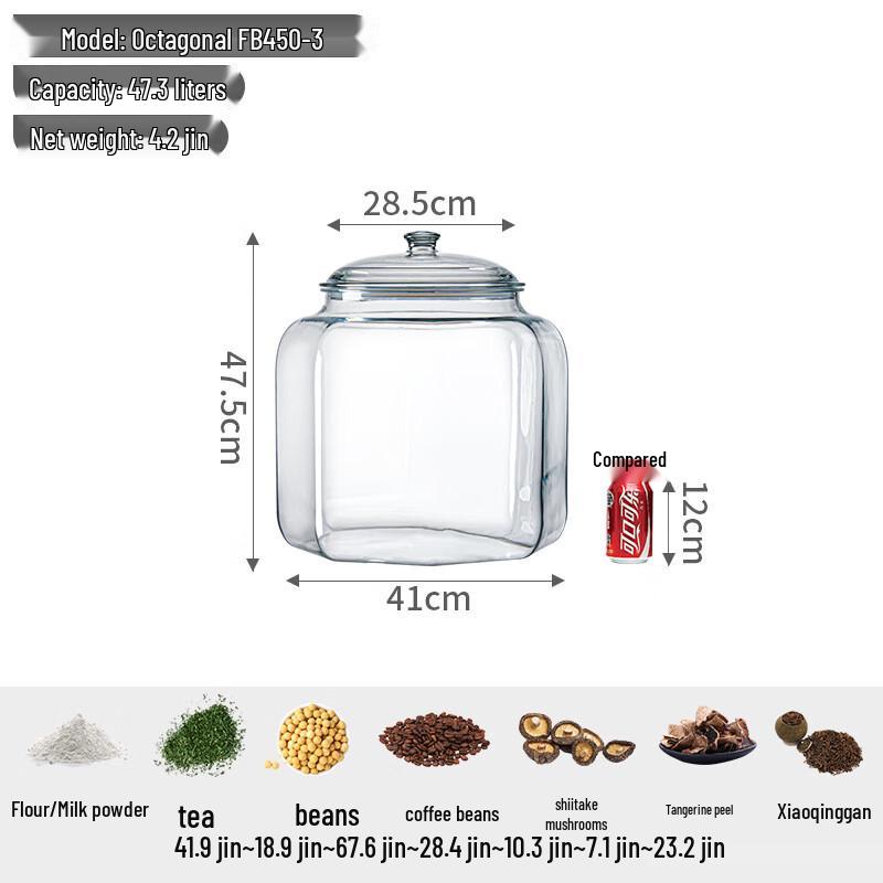 Shougu PC Octagonal Food Storage Jar