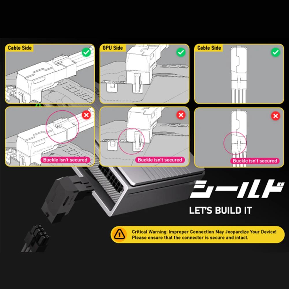 8-Pin PCIe GPU Power Adapter 90-Degree Angled Connector Power Interfaces Steering Head for Desktop PC Graphics Card