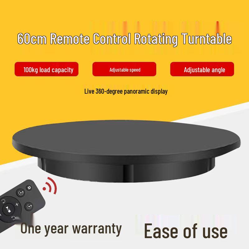60cm Remote Control Electric Turntable, 100kg Capacity for E-commerce & Live Broadcast Rotating Display