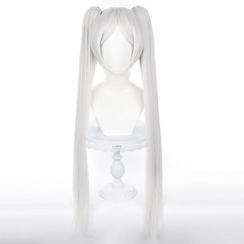 Frieren Cosplay Wig, Silver, Long, Twin Tails, Heat Resistant, for Events, Christmas, Halloween, Costumes, School Festivals, Cultural Festivals,