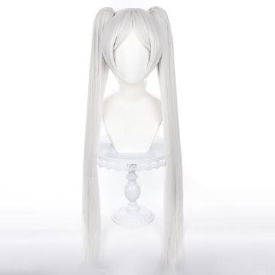 Freeren Cosplay Wig, Silver, Long, Twintails, Heat-Resistant, Perfect for Events, Christmas, Halloween, School Festivals, Cultural Festivals, and Phot