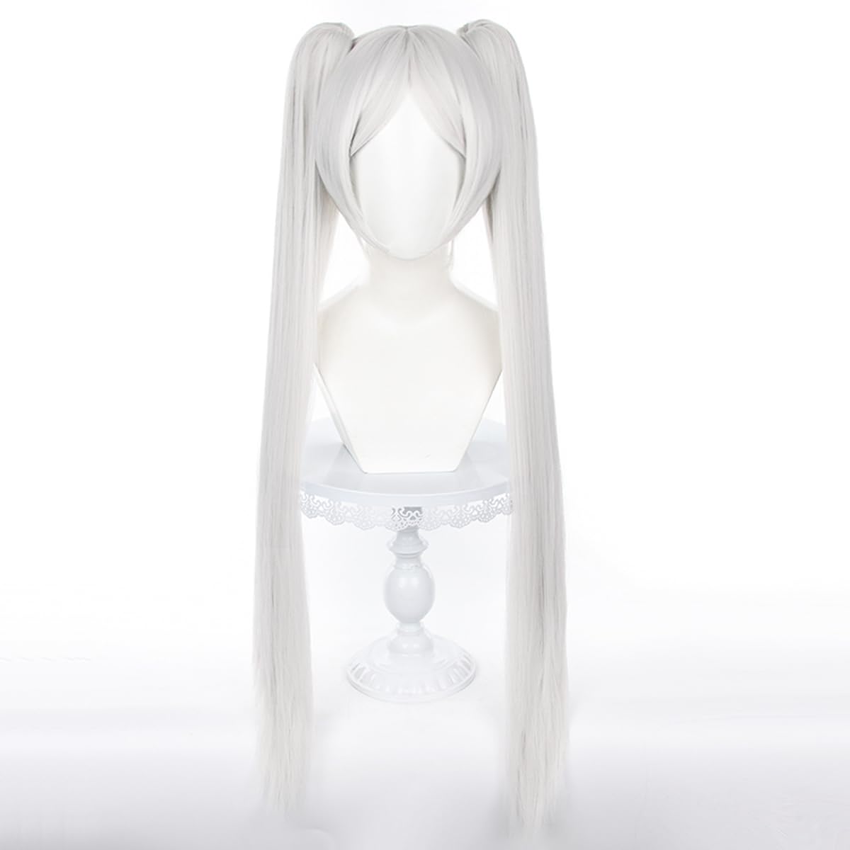Frieren Cosplay Wig, Silver, Long, Twin Tails, Heat Resistant, for Events, Christmas, Halloween, Costumes, School Festivals, Cultural Festivals,