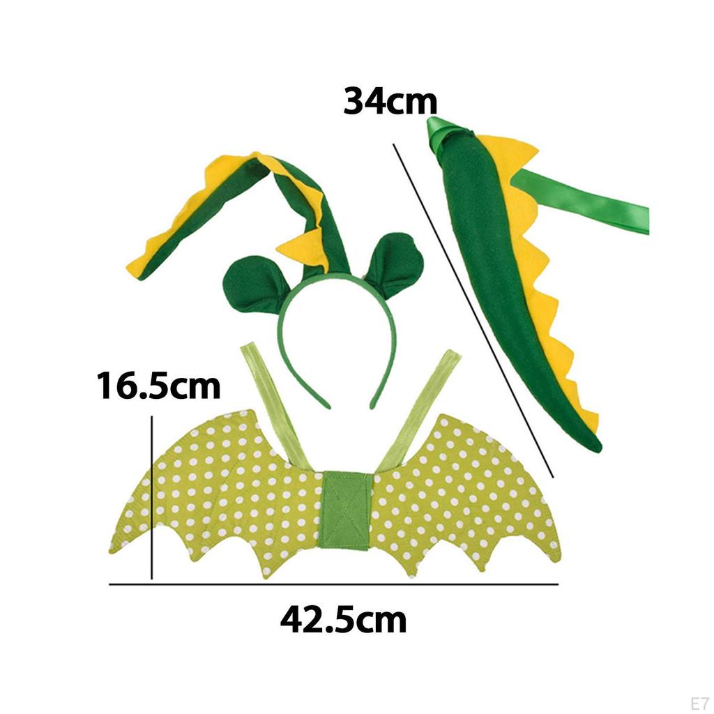 3 Piece Dinosaur Wing Tail Set for Kids Costume Halloween Dragon Costumes Dress Up