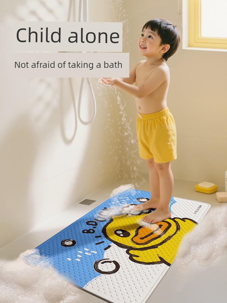 Alfombrilla Antideslizante para Suelo de Baño, Linda Alfombrilla para Ducha con Patito Amarillo, Alfombrilla de Pie con Ventosas para Niños, Alfombrilla de Baño Anticaídas