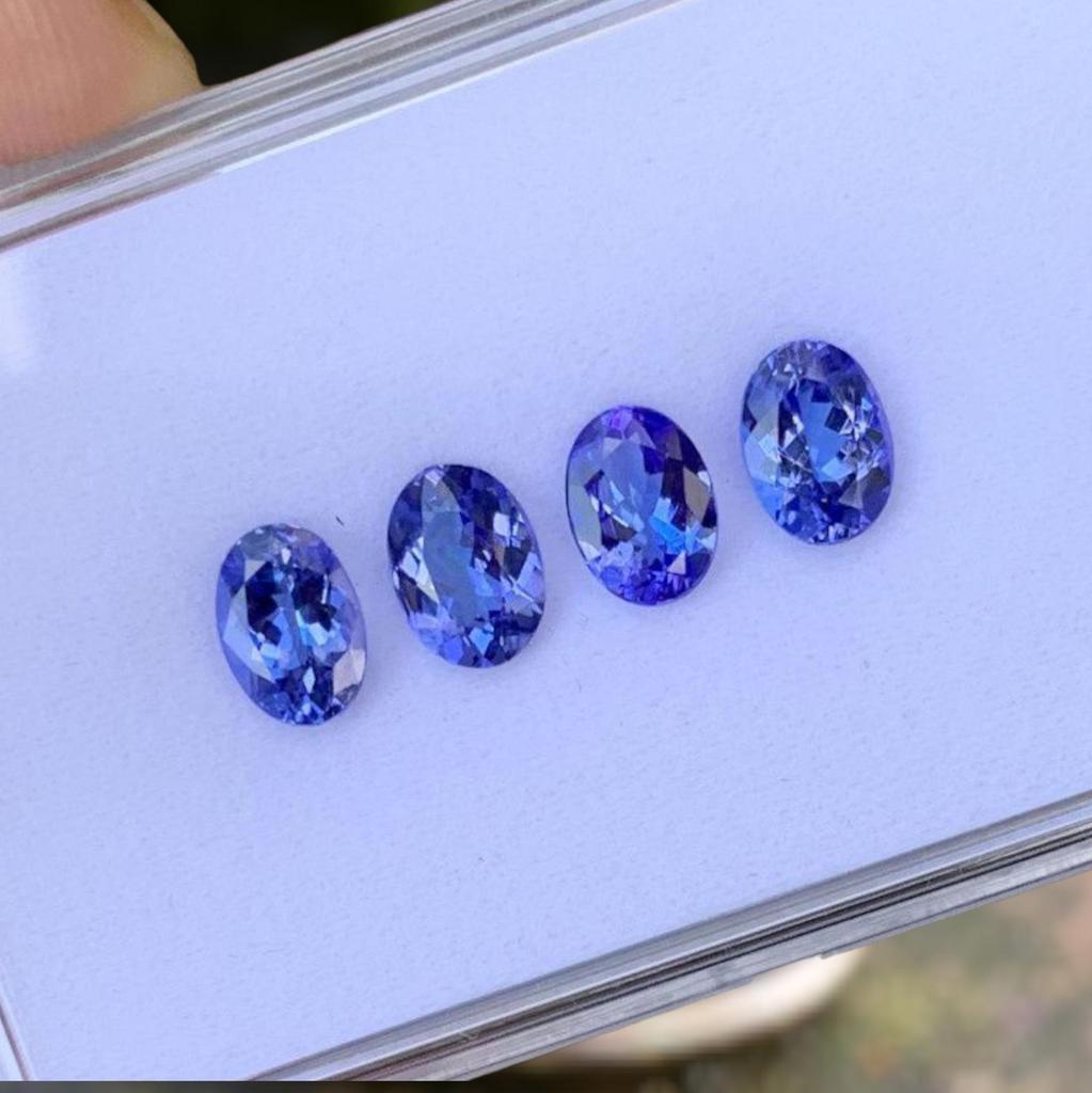 8x6 MM Size AA Color Natural Tanzanite Gemstone Lot, Loose 4 Pcs Oval Cut Gemstone.