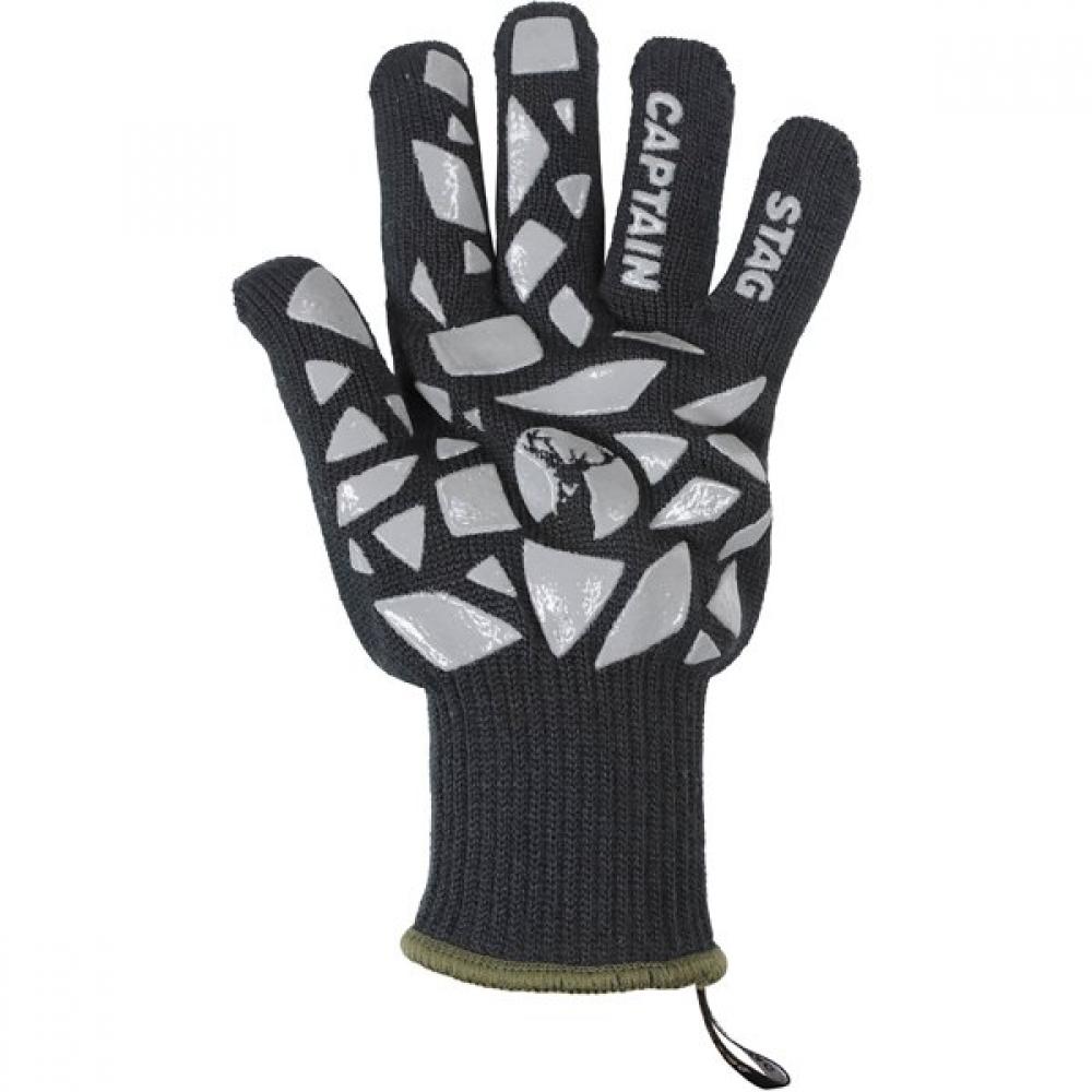Captain Stag Ug 3312 [heat Resistant Flame Retardant Glove With Silicone Grip Strap  Black]