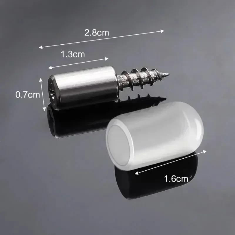 Stainless Steel Cross Self-tapping Screw with Rubber Sleeve Laminate Support Wardrobe Cabinet Glass Hard Nonslip Partition Nails