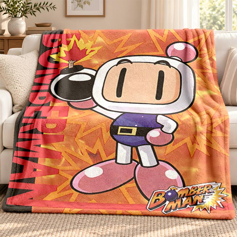 Bomberman blanket Flannel Blanket Soft Cozy Plush Throw for Sofa Bed Lightweight Home Decoration Outdoor camping