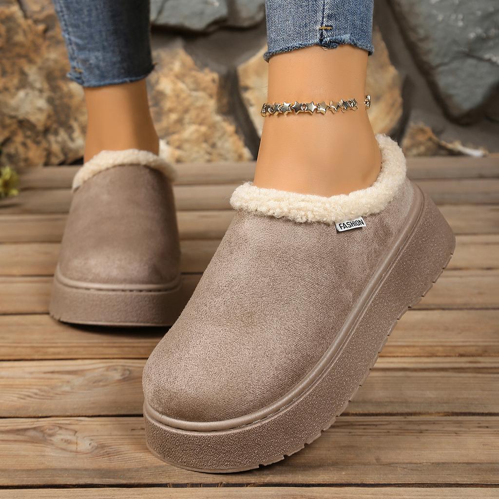 Comfortable Women Snow Boots Winter Solid Color Platform Ankle Boots Woman Round Toe Slip On Warm Shoes Women Zapatos De Mujer