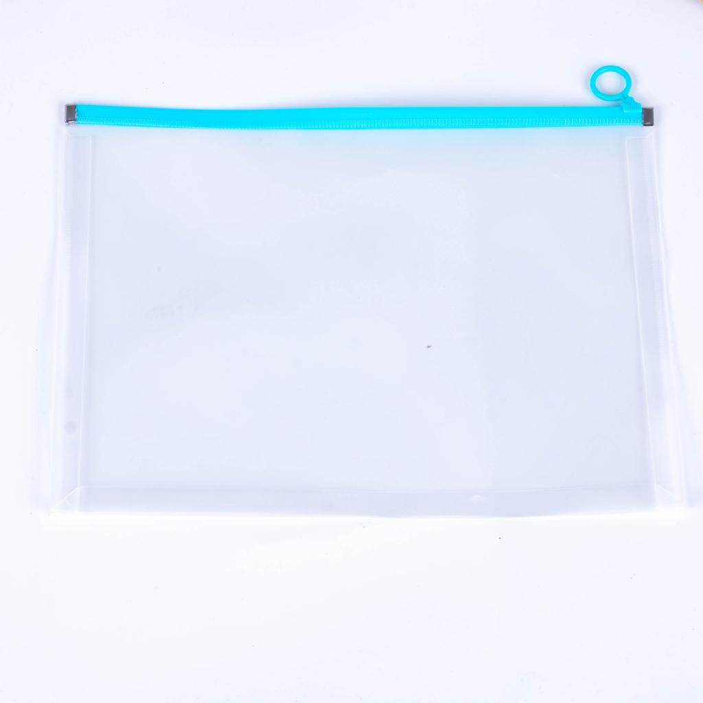Thickened Waterproof A4 Zipper Document Bag - PP Plastic, Transparent, for Student Papers & Stationery Storage
