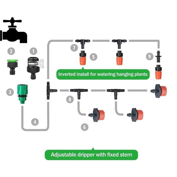 149Pcs DIY Saving Water Automatic Micro Drip Irrigation System Garden Greenhouse Irrigation Spray Self Watering Kits