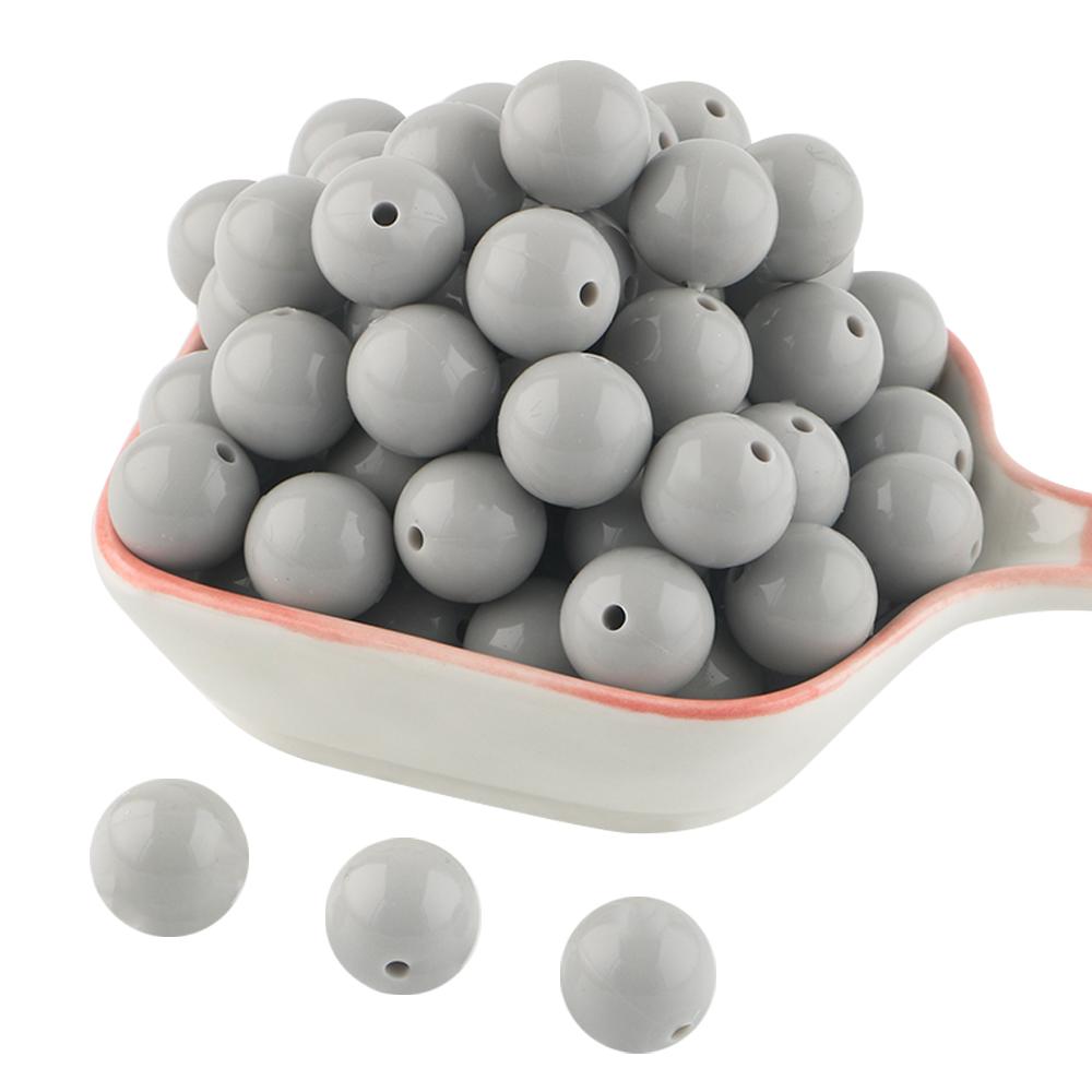 Kovict 24pcs/Lot  Silicone Bright Silicone Beads 15mm DIY Pacifier Chain Jewelry Bracelets Necklace Accessories