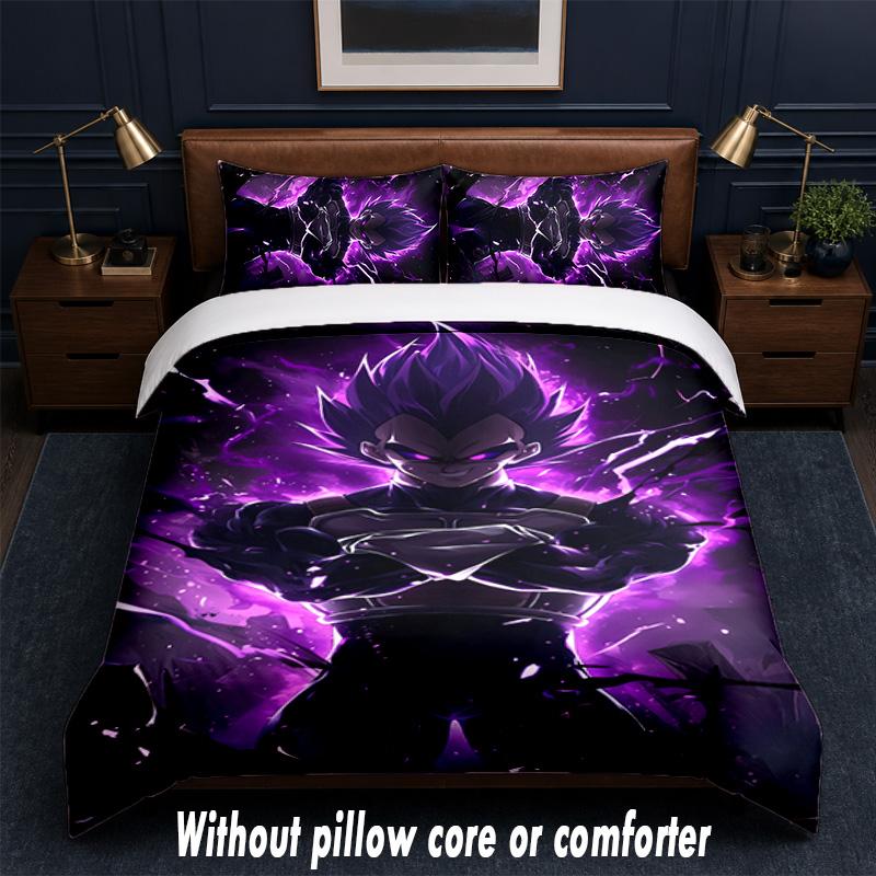 Set Biancheria da Letto Design Vegeta 1 Copripiumino + 2 Federe Morbido Traspirante Biancheria da Letto per la Casa