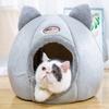 Foldable and Removable Cat Bed Self Warming for Indoor Cat Dog House with Mattress Puppy Cage Lounger Grey Ropa Para Perro Drop